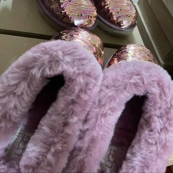 UGG | Cluggette Sequins PINK Slippers New In Box - Picture 7 of 15